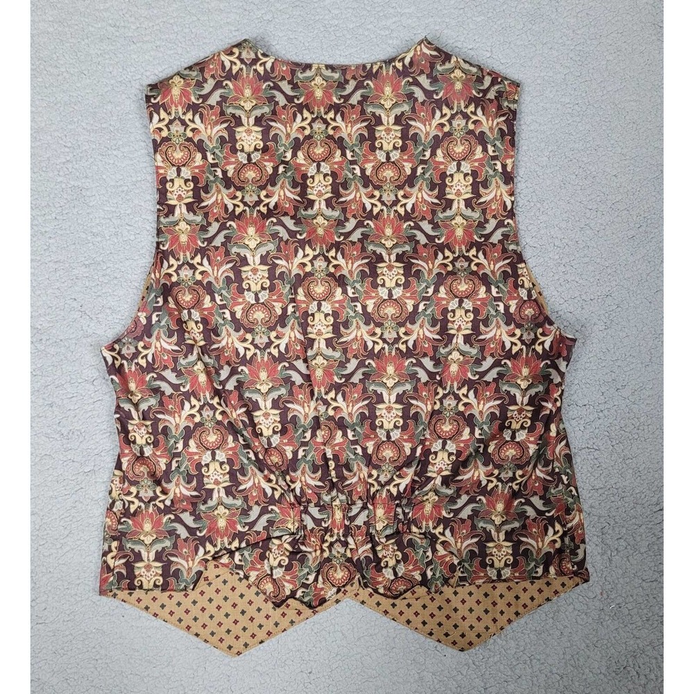 [SOLD]Brown Vest W Large Paisley Floral Burgundy Gold Fall Bohemian Boho Hippie - Picture 2 of 4